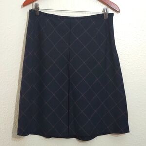 USED TALBOTS PETITES SKIRT SIZE 8 DARK NAVY BLUE AND GOLD COLOR